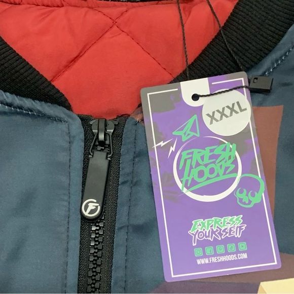 Mens Cubes Bomber Jacket Plus Size 3L High-quality polyester - Picture 3 of 5